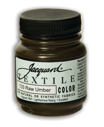 Picture of Jacquard Fabric Paint for Clothes - 2.25 Oz Textile Color - Raw Umber - Leaves Fabric Soft - Permanent and Colorfast - Professional Quality Paints Made in USA - Holds up Exceptionally Well to Washing