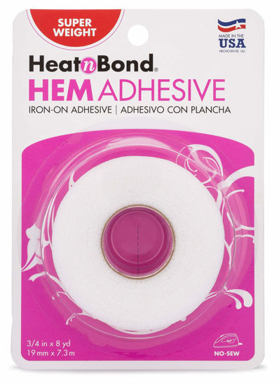  HeatnBond Hem Iron-On Adhesive, Super Weight, 3/4 Inch x 8  Yards, White