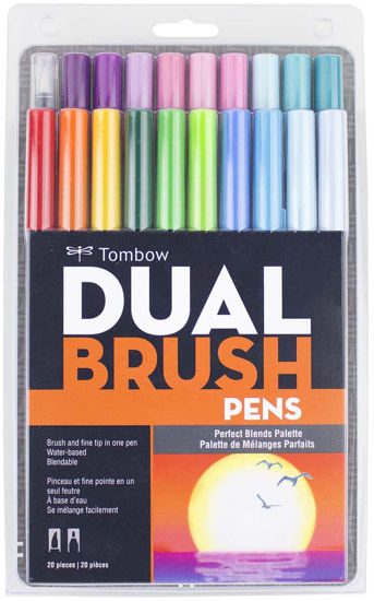 Tombow 56193 Dual Brush Pen Art Markers, Perfect Blends, 20-Pack.  Blendable, Brush and Fine Tip Markers