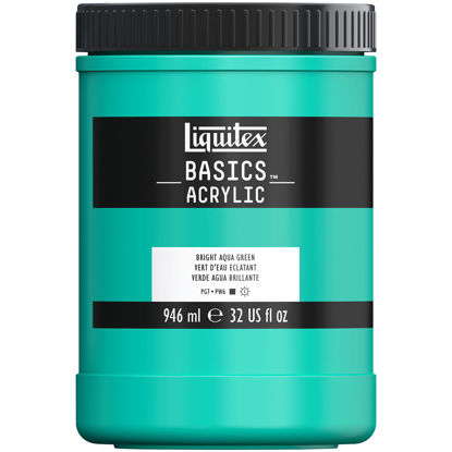 Picture of Liquitex BASICS Acrylic Paint, 946ml (32-oz) Jar, Bright Aqua Green, 1 Quarts (Pack of 1)