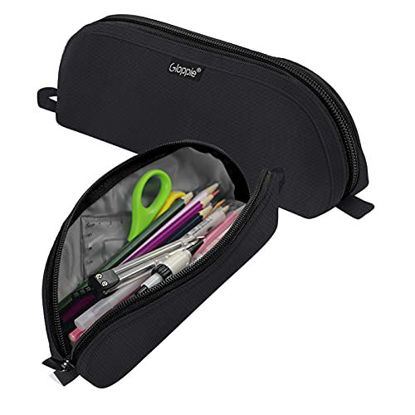 Picture of Gloppie Pencil Bag Pencil Pouch Pen Case Simple Pencil Case Black Pencil Storage Bag Pen Holder Marker Organizer Fabric Zipper Pen Pouch Office