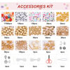 Picture of Quefe 17500pcs 140 Colors Clay Beads for Jewelry Making, Flat Round Polymer Clay Beads Kit with Letter Beads for Girls 8-12, Gift Craft and Art