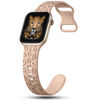 Picture of CreateGreat Engraved Bands Compatible with Apple Watch Band 45mm 44mm 42mm, Leopard Carve Pattern Soft Silicone Strap Compatible with iWatch Series 8 7 6 5 4 3 2 1 SE, Women Men,Leopard-Milk Tean