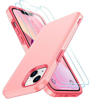 Picture of SPIDERCASE Designed for iPhone 13 Case/iPhone 14 Case, [10 FT Military Grade Drop Protection] [with 2 pcs Tempered Glass Screen Protector] Cover for iPhone 13 & 14 6.1 inch (Cherry Juice Pink)