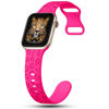 Picture of CreateGreat Engraved Bands Compatible with Apple Watch Band 41mm 40mm 38mm, Leopard Carve Pattern Soft Silicone Strap Compatible with iWatch Series 8 7 6 5 4 3 2 1 SE, Women Men,Leopard-Hot Pink