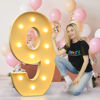 Picture of imprsv 4FT Marquee Light Up Numbers Letters, Mosaic Numbers for Balloons, Gaint Marquee Numbers, Number 9 Balloon for on Cloud 9 Birthday Decorations, 19th Birthday Party Decor, Anniversary Decor