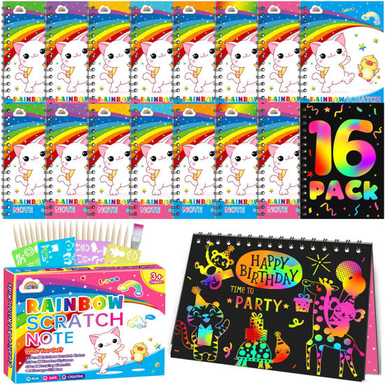  ZMLM Christmas Scratch Art Party Favors: 16 Pack