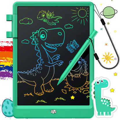 Picture of FLUESTON LCD Writing Tablet Toys for Kids, 10 Inch Doodle Board Drawing Pad Gifts for Toddler, Dinosaur Boy Toy Drawing Board Birthday New Year Gift, Drawing Tablet for Girls 3 4 5 6 Years Old Green