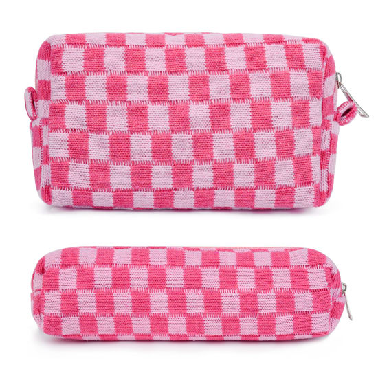 Checkered Makeup Bag