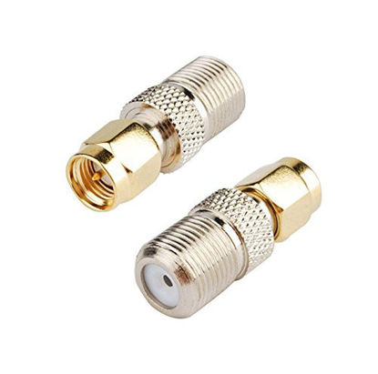 Picture of DHT Electronics 2pcs RF coaxial Coax Adapter SMA Male to F Female