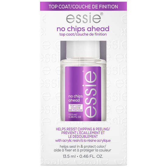 Picture of essie Nail Care, 8-Free Vegan, No Chips Ahead Top Coat, chip-resistant nail polish, 0.46 fl oz