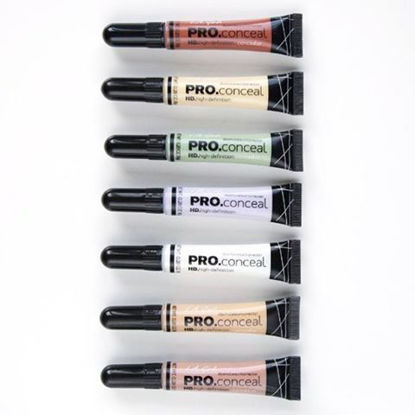 Picture of L.A. Girl Pro Conceal Set Orange, Yellow, Green, Lavender, Peach, Light Yellow Correctors and Highlighter