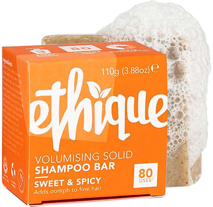 Picture of Ethique Sweet & Spicy - Volumizing Solid Shampoo Bar for Fine, Flat, Limp Hair - Vegan, Eco-Friendly, Plastic-Free, Cruelty-Free, 3.88 oz (Pack of 1)