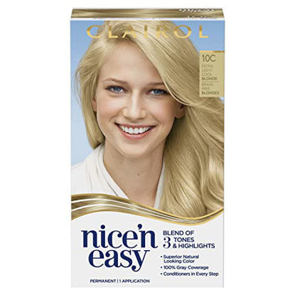 Picture of Clairol Nice'n Easy Permanent Hair Dye, 10C Extra Light Cool Blonde Hair Color, Pack of 1