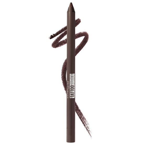 Picture of Maybelline New York TattooStudio Long-Lasting Sharpenable Eyeliner Pencil, Glide on Smooth Gel Pigments with 36 Hour Wear, Waterproof, Bold Brown, 1 Count