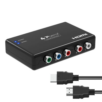 Picture of Portta Component to HDMI Converter with HDMI Cable, RGB to HDMI Adapter, 5 RCA YPbPr to HDMI Video Converter, Support 1080p 60Hz for PS2 PS3 Xbox 360