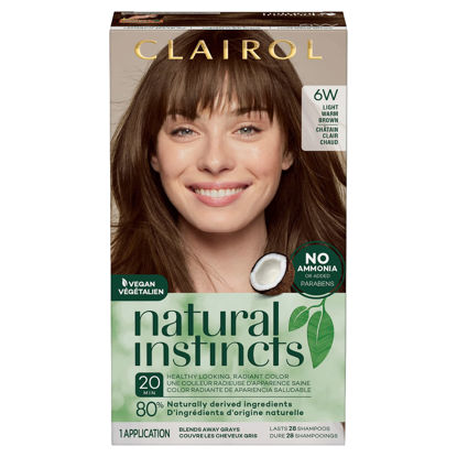 Picture of Clairol Natural Instincts Demi-Permanent Hair Dye, 6W Light Warm Brown Hair Color, Pack of 1