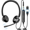 Picture of New bee USB Headset with Microphone, Computer Headset with in-line Mute & Volume Control, 3.5mm/ USB/USB-C Wired Headset for Laptop, Skype, Zoom, Call Center, Meetings, Webinar, Home