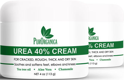 Picture of PurOrganica Urea 40% Foot Cream - Pack of 2 - Corn, Callus and Dead Skin Remover - Moisturizer & Rehydrater - For Thick, Cracked, Rough, Dead & Dry Skin - For Feet, Elbows and Hands