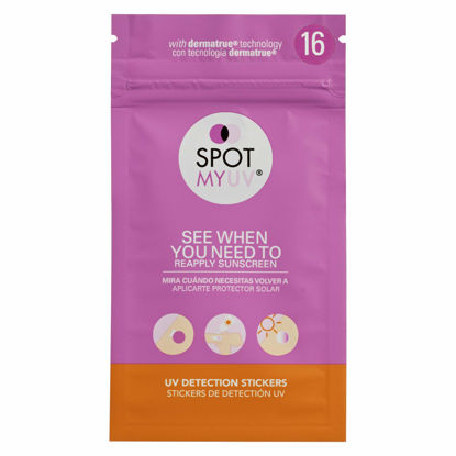 Picture of SPOTMYUV UV Detection Stickers for Sunscreen with Patented DERMATRUE SPF Sensing Technology | KNOW WHEN TO REAPPLY SUNSCREEN TO HELP PREVENT SUNBURN - 16 Count