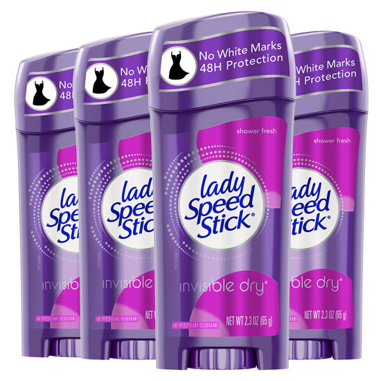 Picture of Lady Speed Stick Invisible Dry Antiperspirant Deodorant, Shower Fresh, 2.3oz, 4 Pack