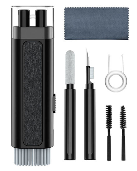 Picture of [8 in 1] Cleaner Kit for Airpod,Supfine Airpods Pro Cleaning Pen with Brush,Multi-Function Cleaner Kit for Earbuds,Earphone,iPod,Keyboard,iPhone,ipad,Laptop(Black)