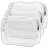 Picture of PACKISM Clear Makeup Bags, 3 Pack Quart Size Clear Travel Bags for Toiletries, Clear Cosmetic Bags Carry on Clear Toilety Bag TSA Approved Toiletry Bags, White Large