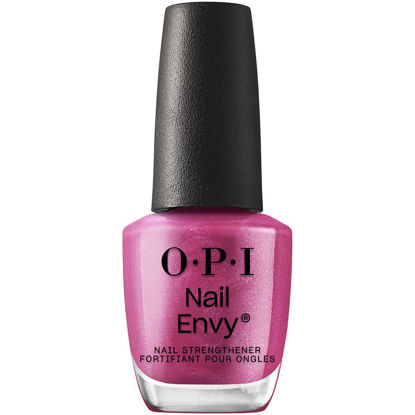 Picture of OPI Nail Envy, Nail Strengthening Treatment, Stronger Nails in 1 Week, Vegan Formula, Opaque Bright Pink Pearl Finish, Powerful Pink, 0.5 fl oz