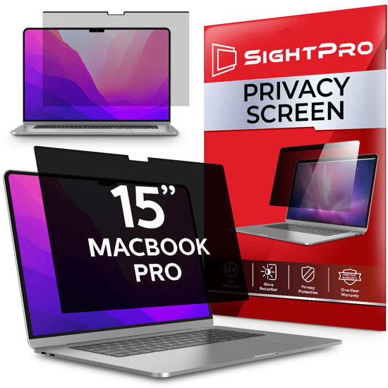 Picture of SightPro Magnetic Privacy Screen for MacBook Pro 15 Inch (2016, 2017, 2018, 2019) Laptop Privacy Filter and Anti-Glare Protector