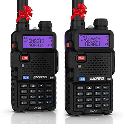 Picture of BAOFENG UV-5X (UV-5G) GMRS Radio, Long Range Rechargeable Two Way Radio with NOAA Weather Receiving & Scanning, GMRS Handheld Radio for Adults, Support Chirp, 2 Pack