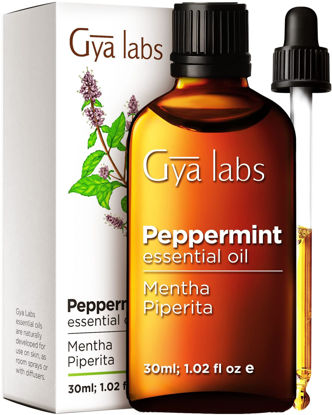 Picture of Gya Labs Peppermint Oil for Healthy Hair - Mint Essential Oils - Natural Peppermint Essential Oil for Diffuser, Skin & Hair (1 fl Oz)