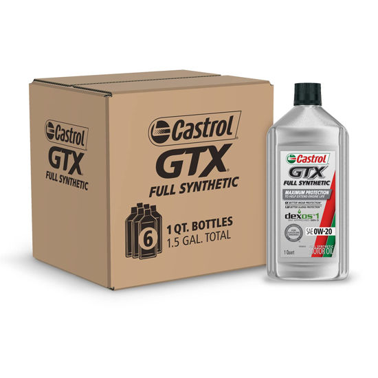 Picture of Castrol GTX Full Synthetic 0W-20 Motor Oil, 1 Quart, Pack of 6