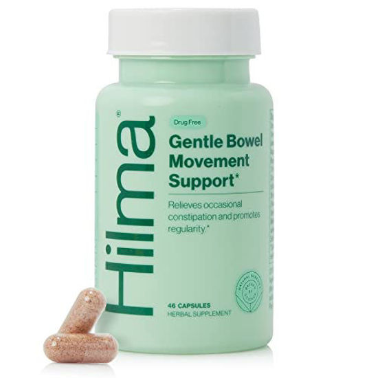 Picture of Hilma Gentle Bowel Movement Supplements - A Natural, Gentle Laxative w/Magnesium Citrate, Ginger, Anise & Bitter Orange - 46 Vegan Capsules