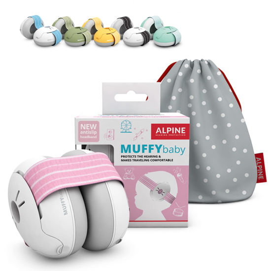 Picture of Alpine Muffy Baby Ear Protection for Babies and Toddlers up to 36 Months - CE & ANSI Certified - Noise Reduction Earmuffs - Comfortable Baby Headphones Against Hearing Damage & Improves Sleep - Pink