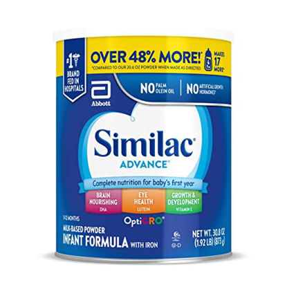 Picture of Similac Advance Infant Formula with Iron, Baby Formula Powder, 30.8-oz Can