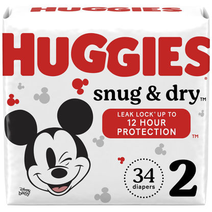 Picture of Huggies Snug & Dry Baby Diapers, Size 2 (12-18 lbs), 34 Ct