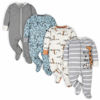 Picture of Gerber Baby Boys' 4 Pack Sleep 'N Play Footie, Jungle Blue, 0-3 Months