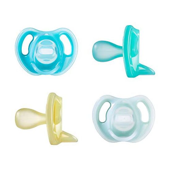 Picture of Tommee Tippee Ultra-Light Silicone Pacifier, Symmetrical One-Piece Design, BPA-Free Silicone Binkies, 6-18m, 4 Count