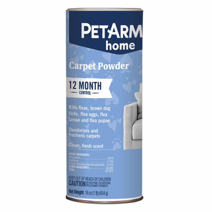 Picture of PETARMOR Home Carpet Powder for Fleas and Ticks, Protect Your Home From Fleas and Deodorizes Carpets, 16 Ounce