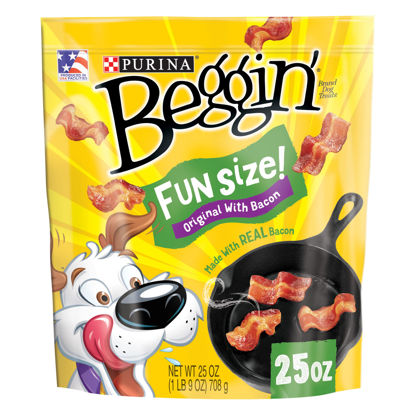 Picture of Purina Beggin' With Real Meat Dog Treats, Fun Size Original With Bacon Flavor - 25 oz. Pouch