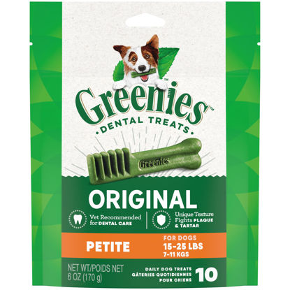 Picture of GREENIES Original Petite Natural Dental Care Dog Treats, 6 oz. Pack (10 Treats)