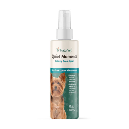 Picture of NaturVet Quiet Moments Herbal Calming Room Spray Dog Supplement - Ideal for Cars, Dog Crates, New Environments - Helps Reduce Pet Stress, Storm Anxiety, Motion Sickness - 8 Oz.