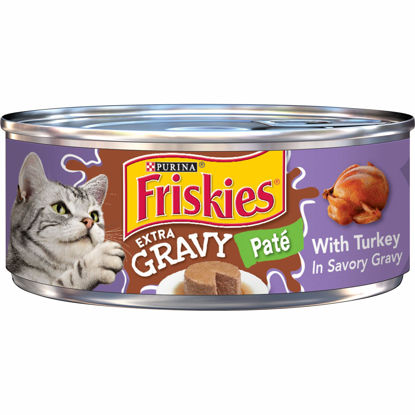 Picture of Purina Friskies Gravy Pate Wet Cat Food, Extra Gravy Pate With Turkey in Savory Gravy - (24) 5.5 oz. Cans