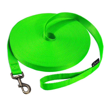 Picture of HIKISS Long Dog Leash Obedience Recall Training Agility Lead with Thickening Material for Large Dog - 15ft 20ft 30ft 50ft 100ft Training Leash(Green 15ft)