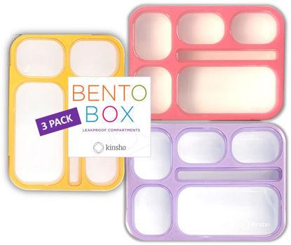 Kinsho Bento Lunch Box for Kids Toddlers, 5 Portion Control Sections, BPA  Free Removable Plastic Tray, Pre-School Kid Toddler Daycare Lunches, Snack