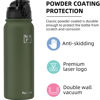 Picture of Fanhaw Insulated Water Bottle with Chug Lid - 20 Oz Double-Wall Vacuum Stainless Steel Reusable Leak & Sweat Proof Sports Water Bottle Dishwasher Safe with Anti-Dust Standard Mouth Lid (Olive Green)