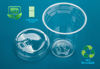 Picture of Golden Apple Cup series, 16oz Clear Plastic cups with Sip lids (Strawless) 30sets（30cups+30lids）