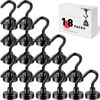 Picture of LOVIMAG Magnetic Hooks，25Lbs Black Magnet Hooks for Cruise Cabin, Magnetic Hooks for Hanging, Fridge, Classroom, Refrigerator, Ceiling, Office, Kitchen. Grill, Garage-18Pack