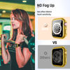 Picture of Goton Waterproof Case for Apple Watch 44mm SE (2nd Gen) Series 6 5 4 with Tempered Glass Screen Protector, iWatch Full Protective Hard PC Bumper Case Face Cover for Men Women 44 mm Gold