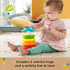 Picture of Fisher-Price Baby Stacking Toy Rock-A-Stack Rings with Roly-Poly Base for Ages 6+ Months, Made with Plant-Based Materials